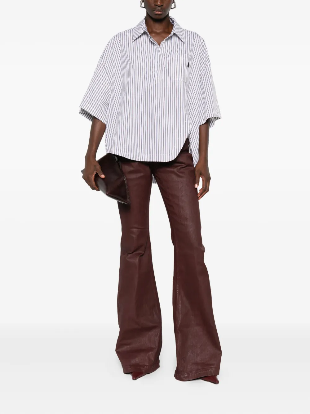 The Attico striped shirt - Wit