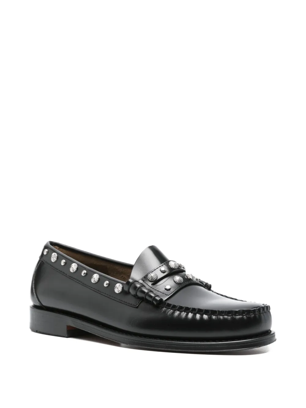 G.H. Bass & Co. Leren loafers met studs - Zwart