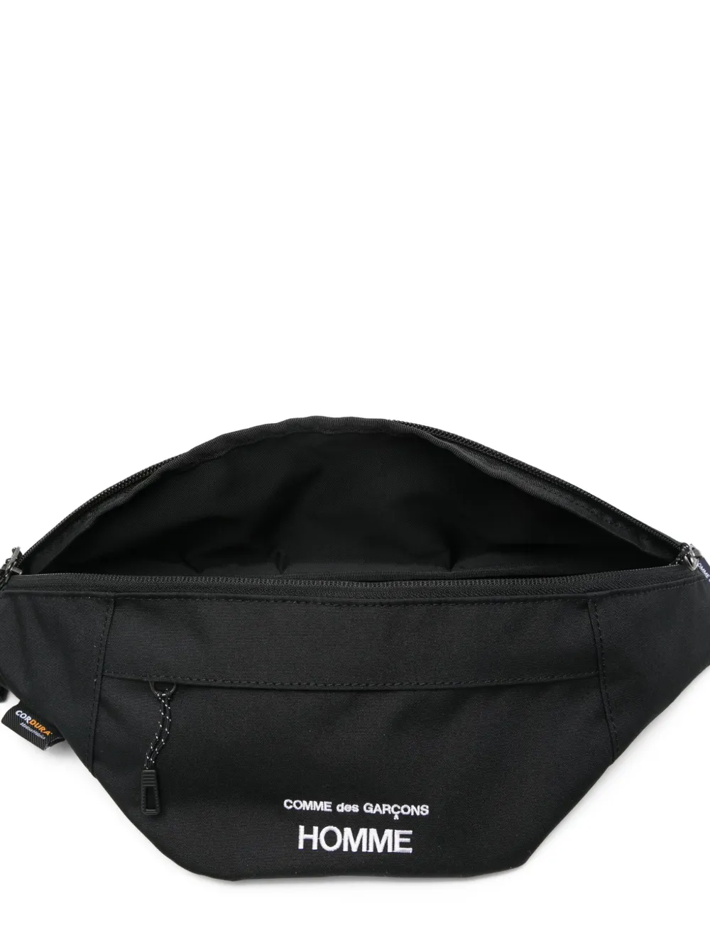 Comme Des Garçons Homme Deux Cordura Cdg Homme Logo Belt Bag In Black