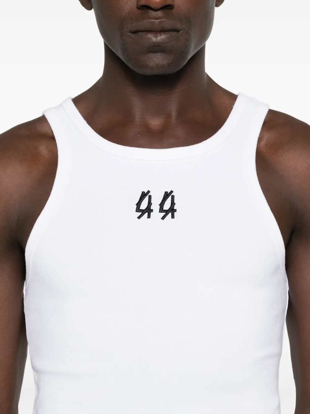 44 LABEL GROUP Top met geborduurd logo Wit