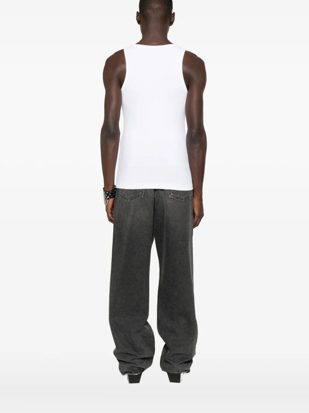44 LABEL GROUP Top met geborduurd logo Wit