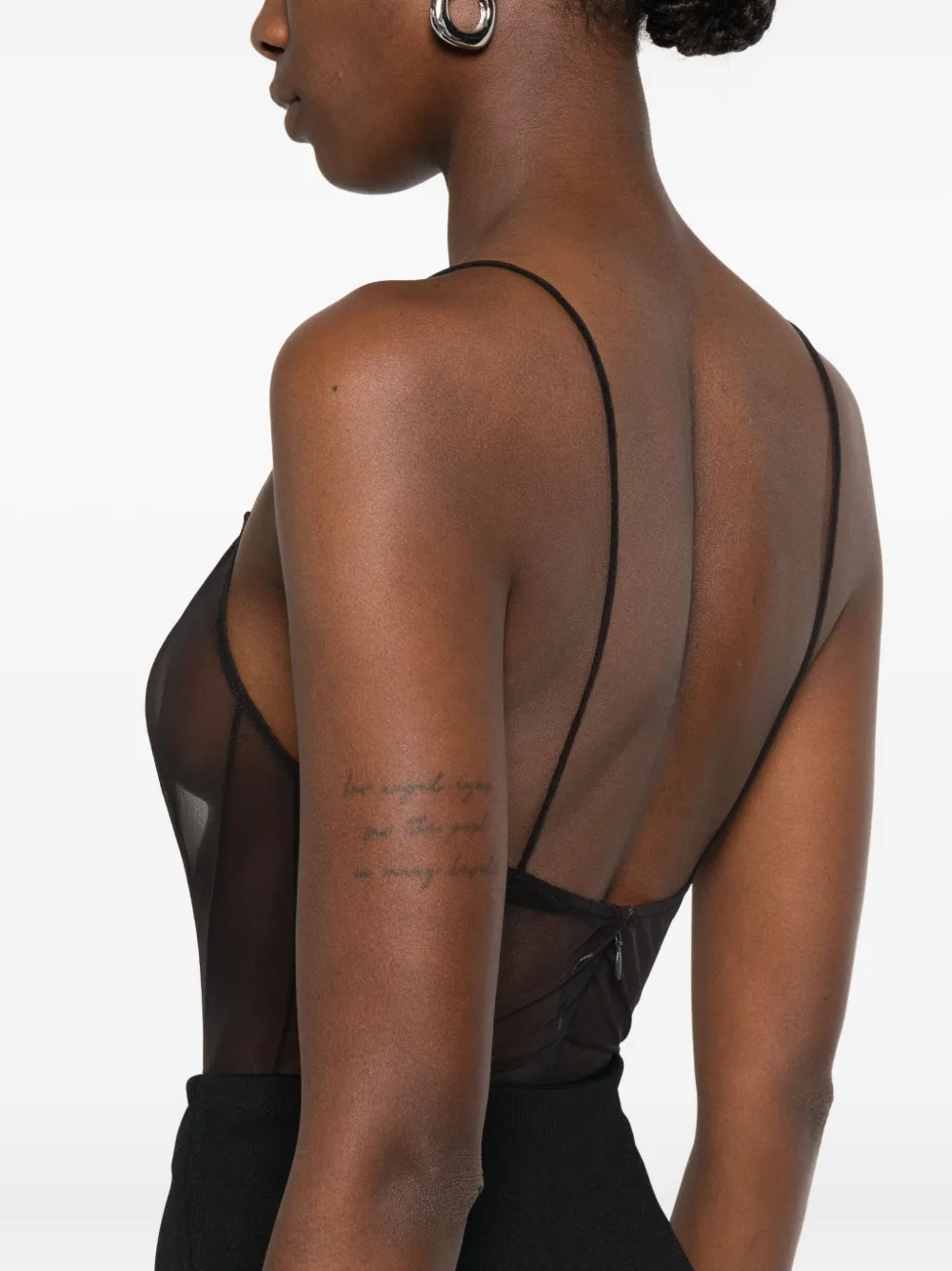 Alex Perry V-neck Zip Bodysuit In Brown