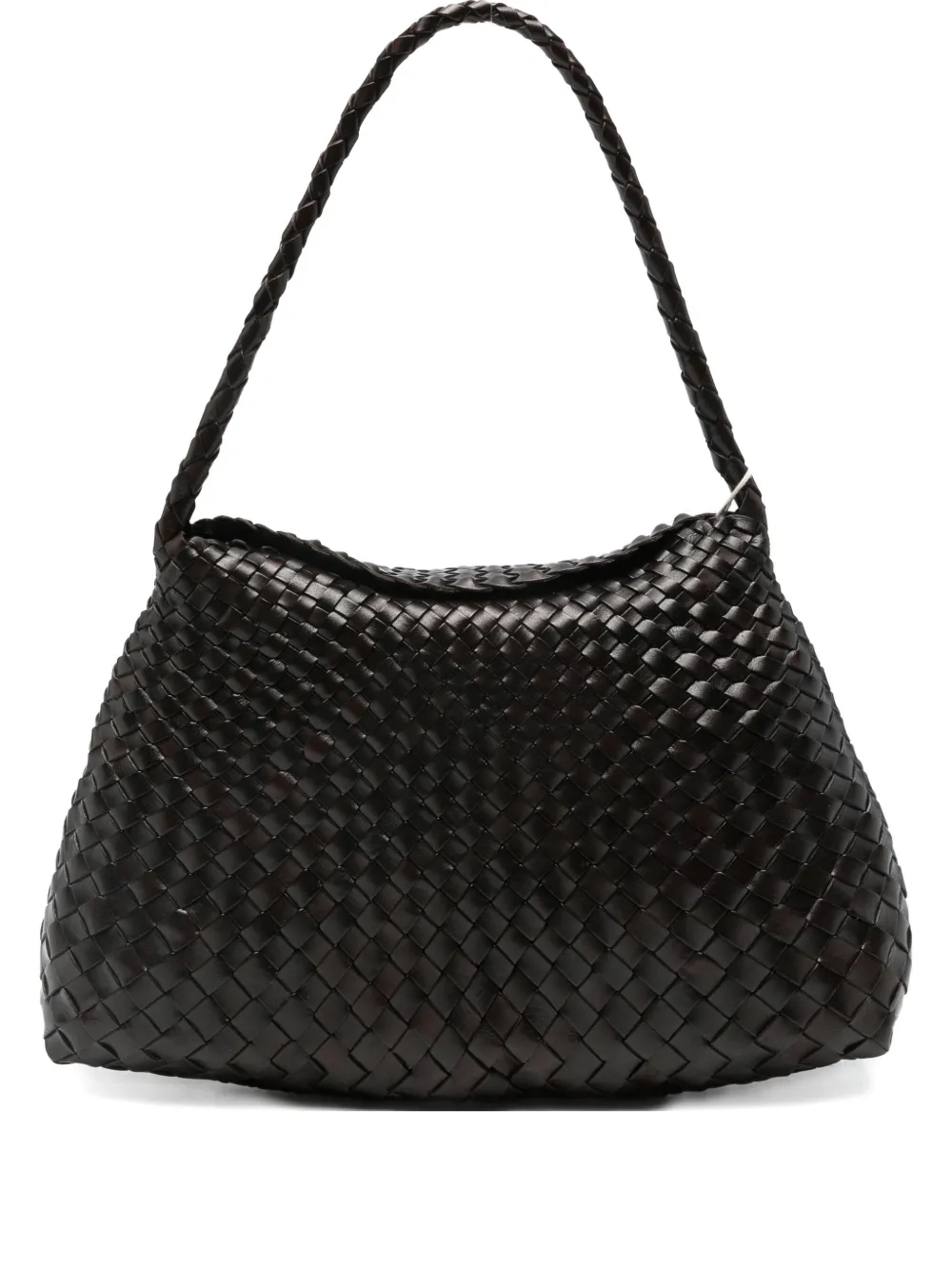 Dragon Diffusion Santa Croce Woven Leather Shoulder Bag In Black