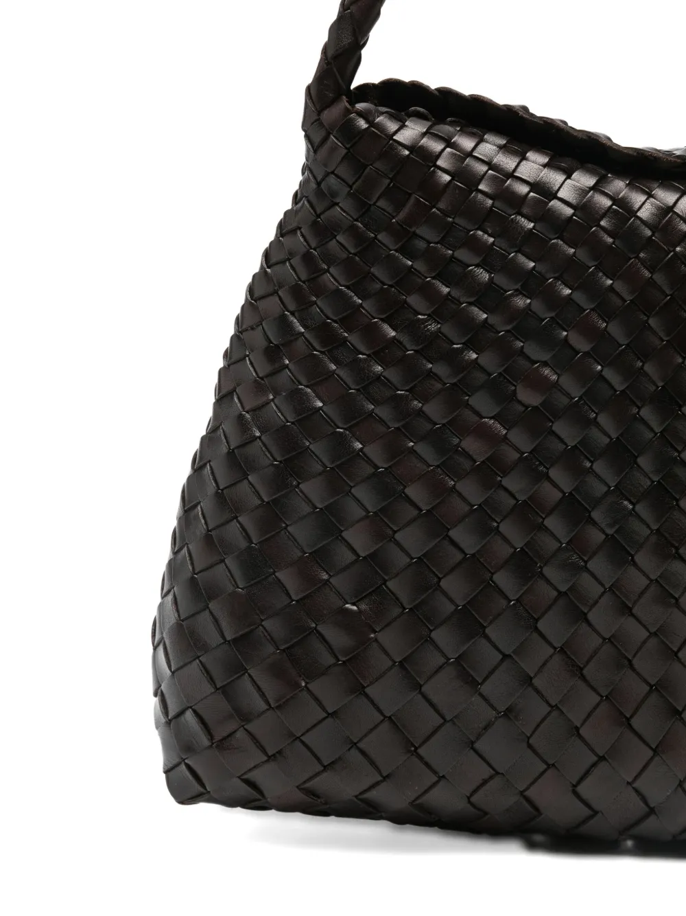 Dragon Diffusion Santa Croce Woven Leather Shoulder Bag In Black