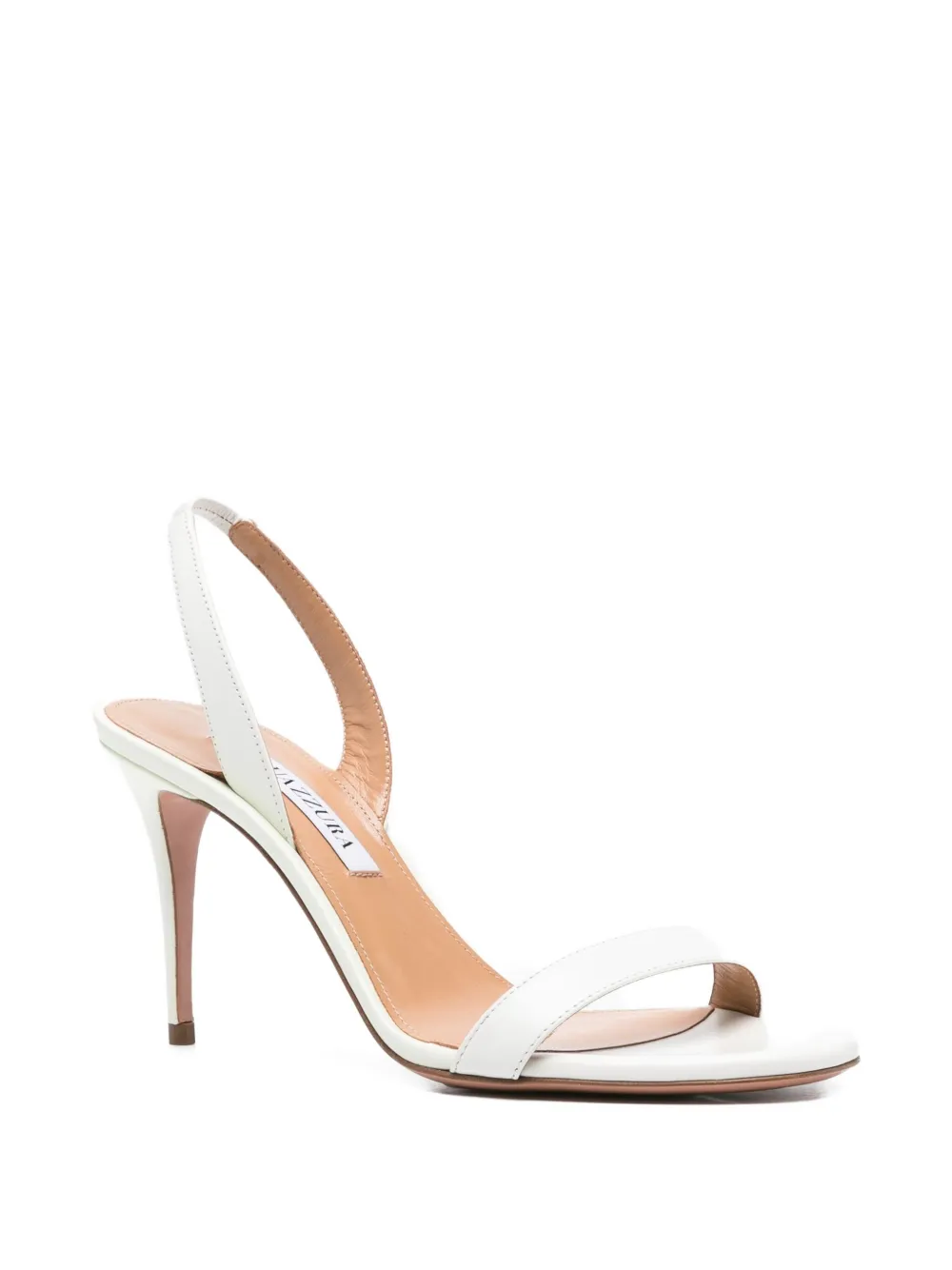 Aquazzura 90mm So Nude slingback leather sandals White