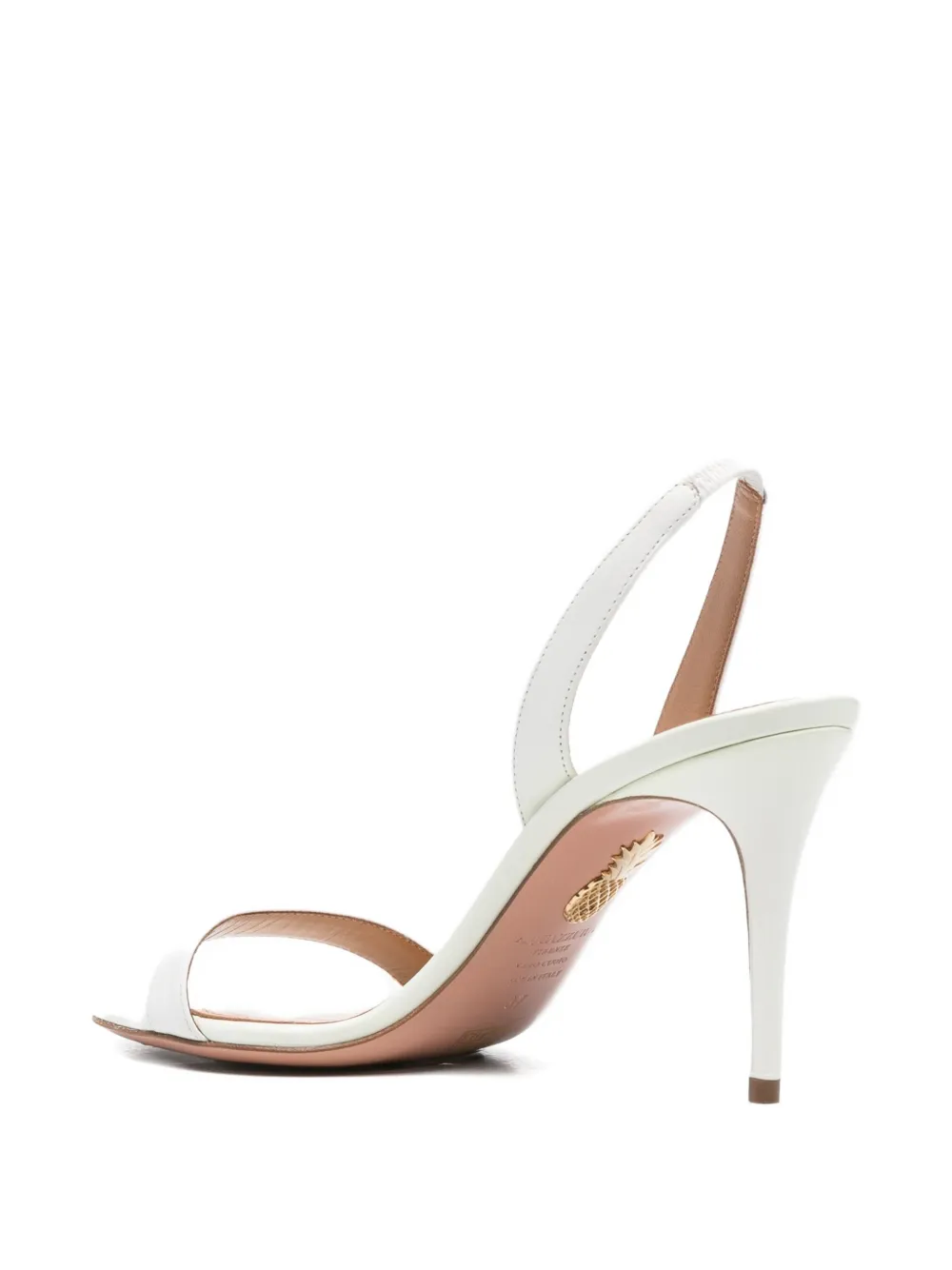 Aquazzura 90mm So Nude slingback leather sandals White