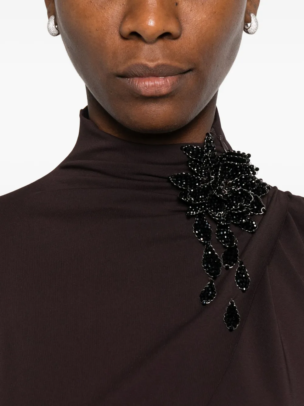 Amen Gedrapeerde mini-jurk Bruin