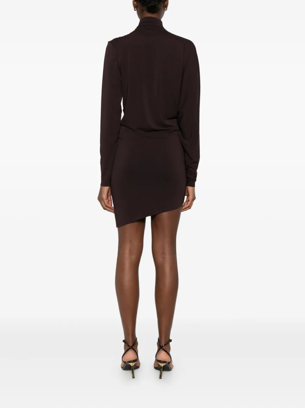 Amen Gedrapeerde mini-jurk Bruin