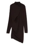 Amen draped mini dress - Brown