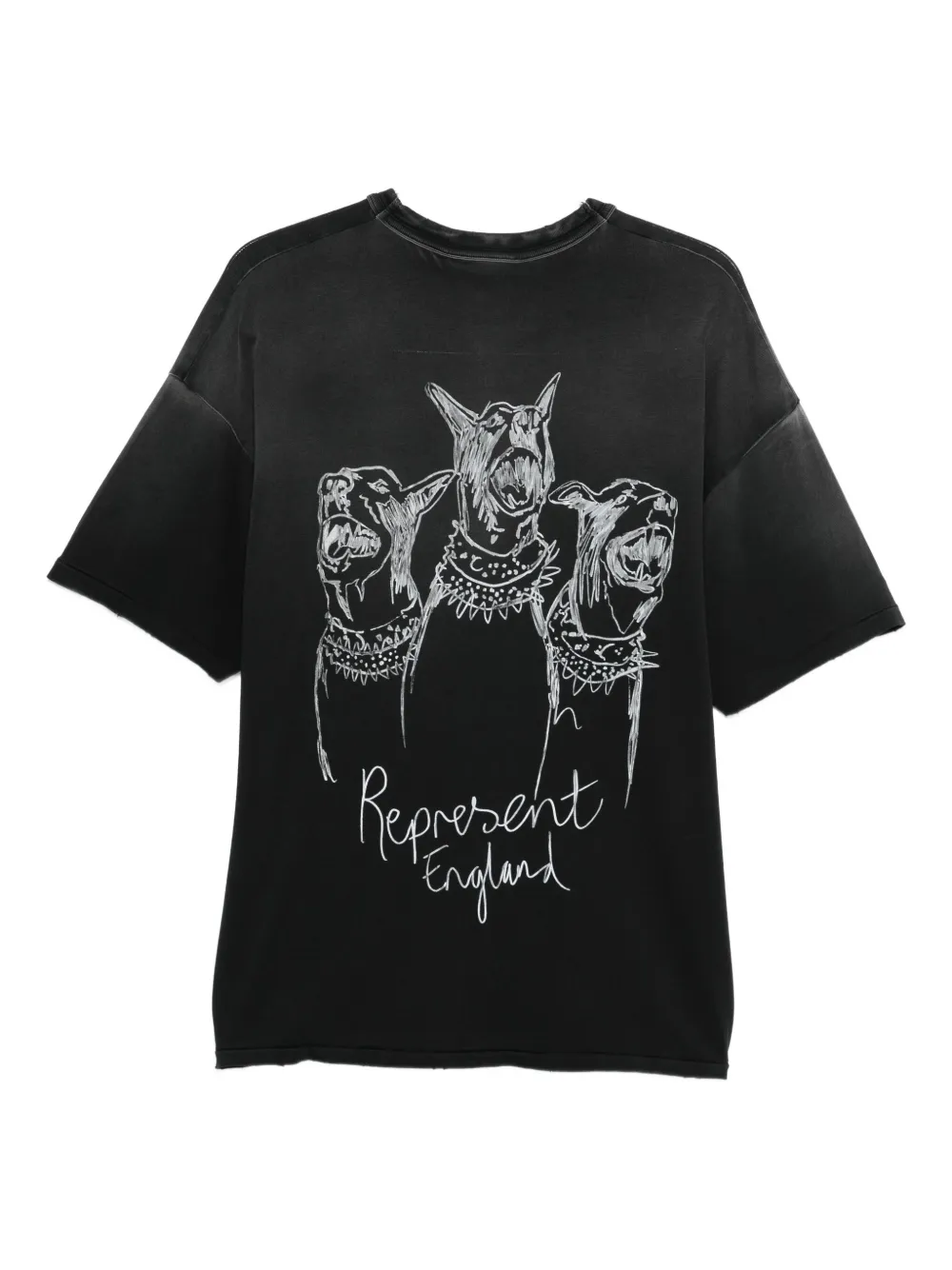 Represent Hand Drawn Thoroughbred T-shirt - Zwart