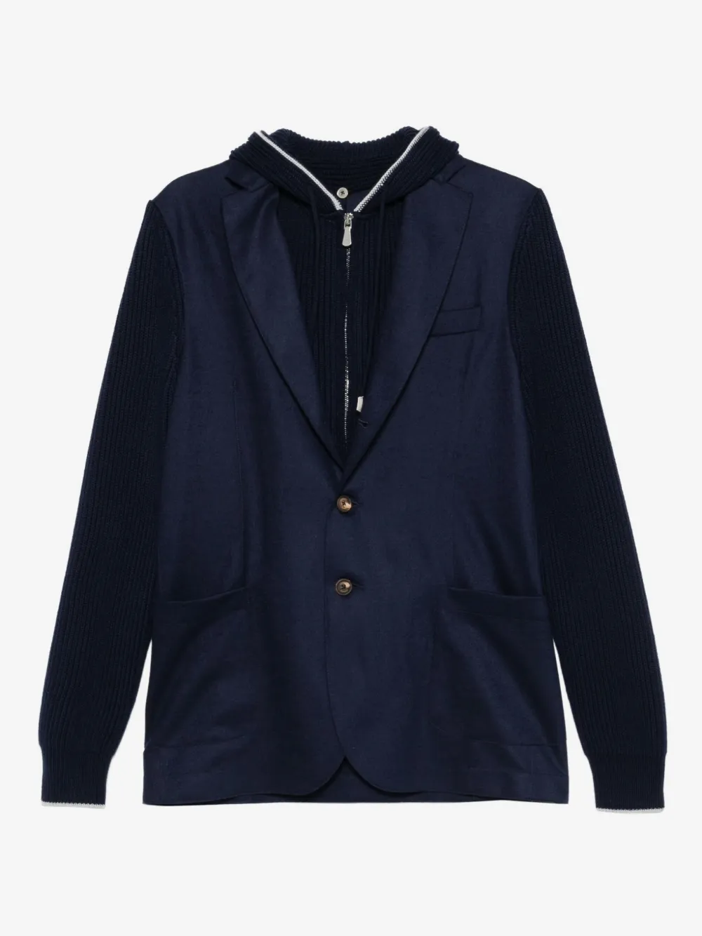 Eleventy ribbed hooded jacket | Blue | Image 1