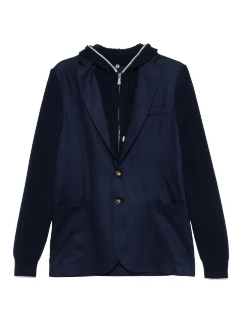 Eleventy ribbed hooded jacket