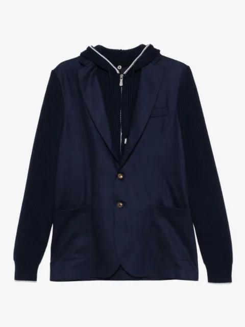 Eleventy ribbed hooded jacket