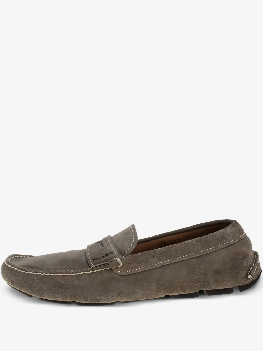 Prada Pre-Owned 绒面皮乐福鞋（典藏款） | 绿色 | Image 1