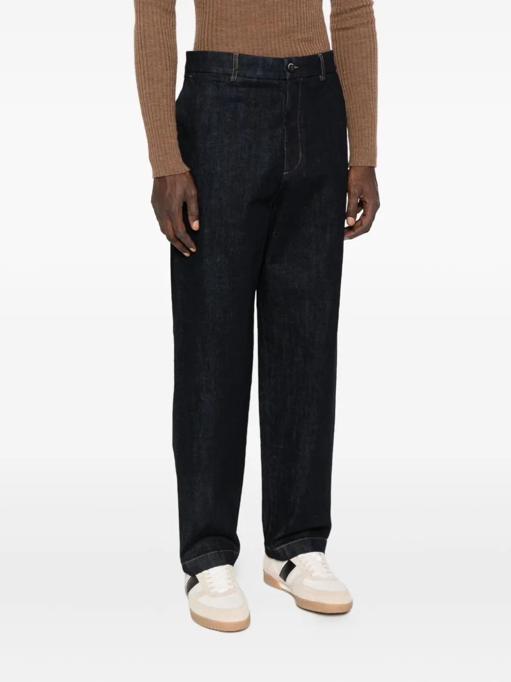 Barena Venezia Canasta Straight-leg Cotton-blend Trousers In Black