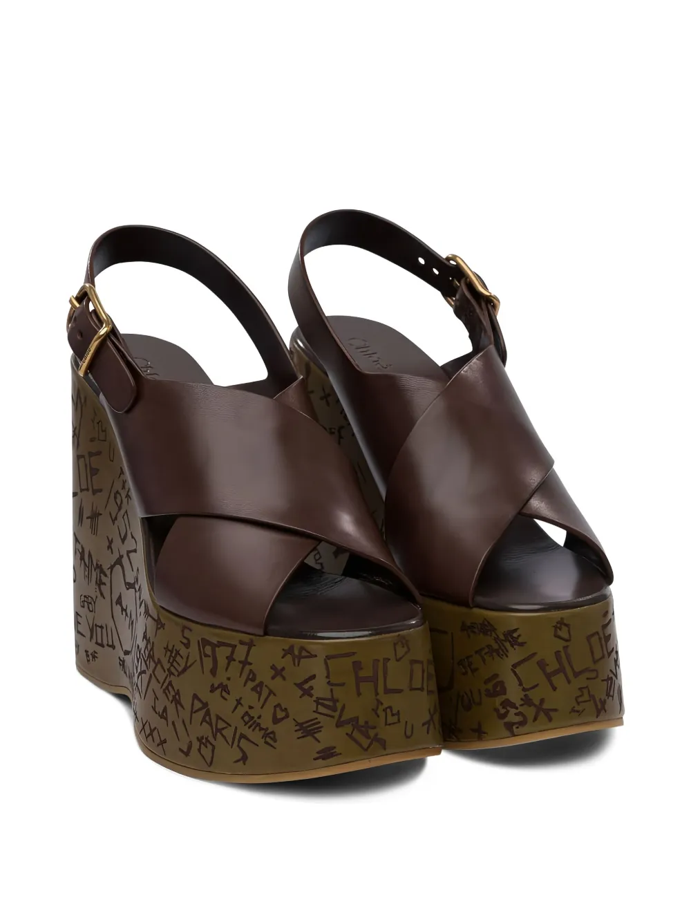 Chloé crossover wedge sandals | Heeled Sandals | Image 2
