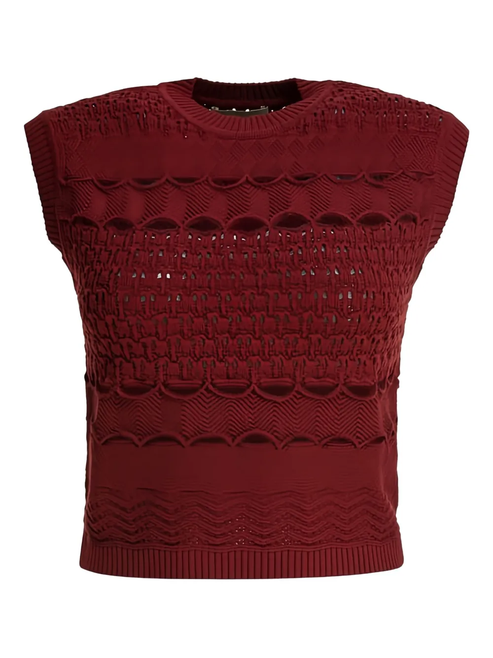 Elie Saab open-knit tank top Rood