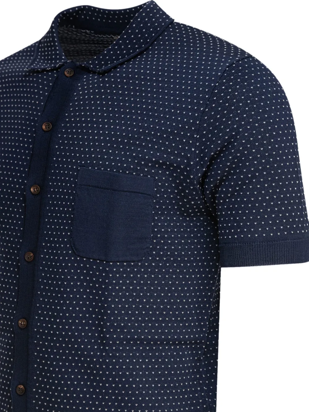 Rakkì Polka-dot Button-down Shirt In Blue