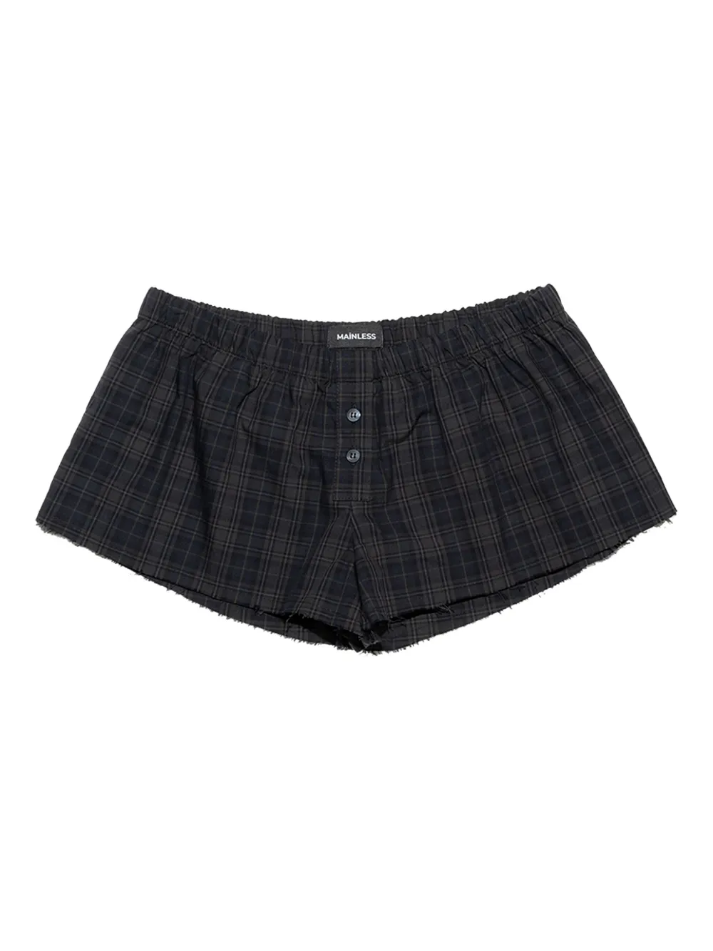 Mainless plaid button-front shorts | Blue | Image 1