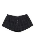Mainless plaid button-front shorts - Blue