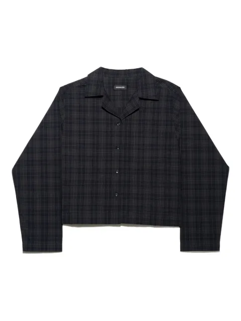 Mainless plaid long-sleeve shirt