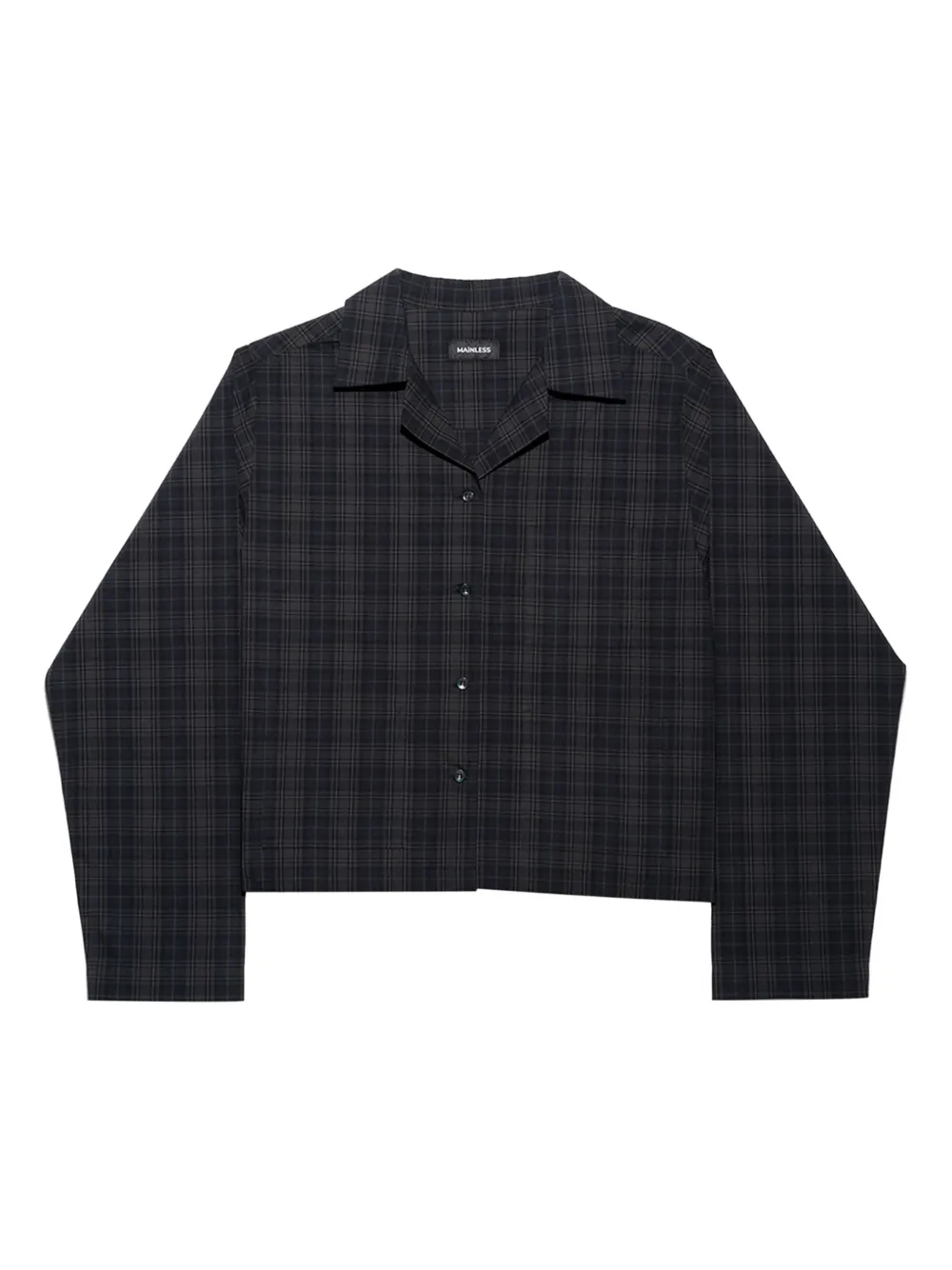 Mainless plaid long-sleeve shirt | Blue | Image 1