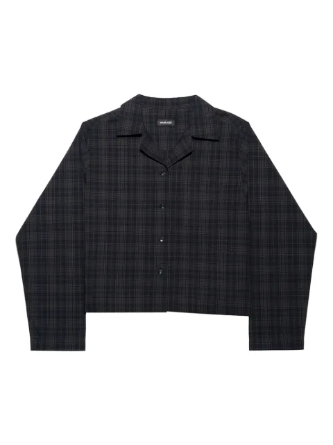 Mainless plaid long-sleeve shirt