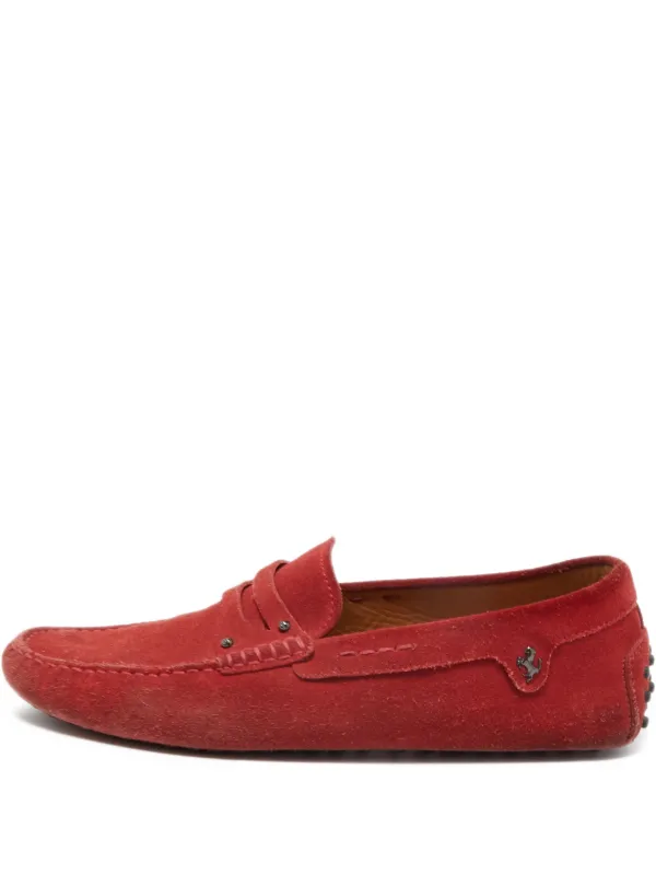 TOD'S レッド スエード ローファー Tod's Vintage スエード ローファー | レッド | FARFETCH JP