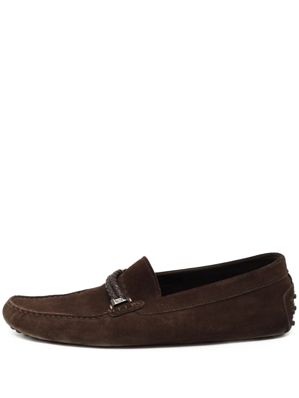 Tod's pre-owned braided-strap moccasin loafers | Brown | Image 1