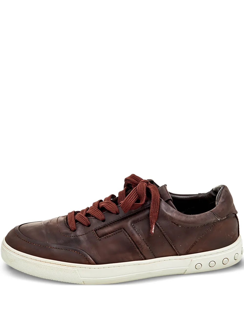 Tod's Vintage pre-owned leather lace-up sneakers | Brown | Image 1