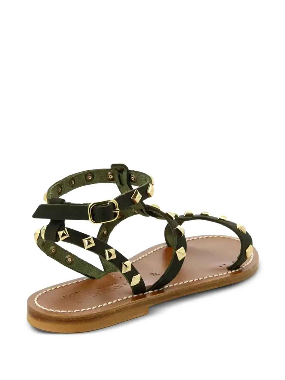 K. Jacques Arelatepyr studded flat sandals Groen