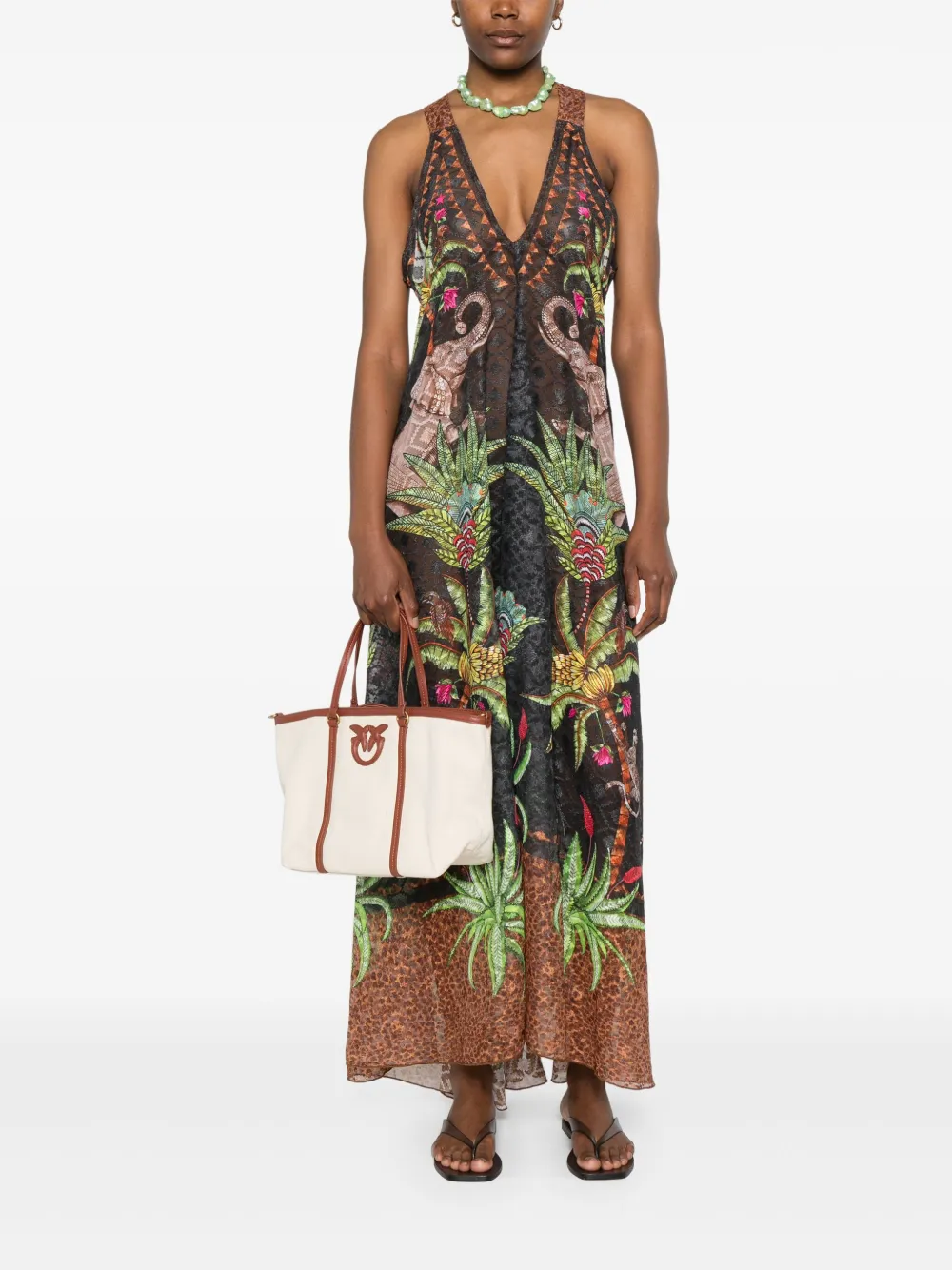 Pin Up Stars Maxi-jurk met print - Zwart