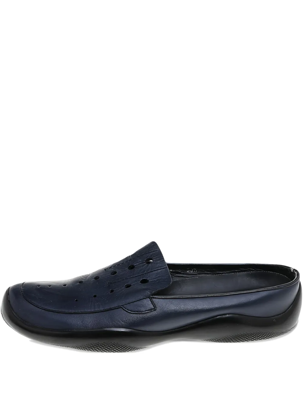 Prada Pre-Owned leather perforated loafers | Blue | Image 1