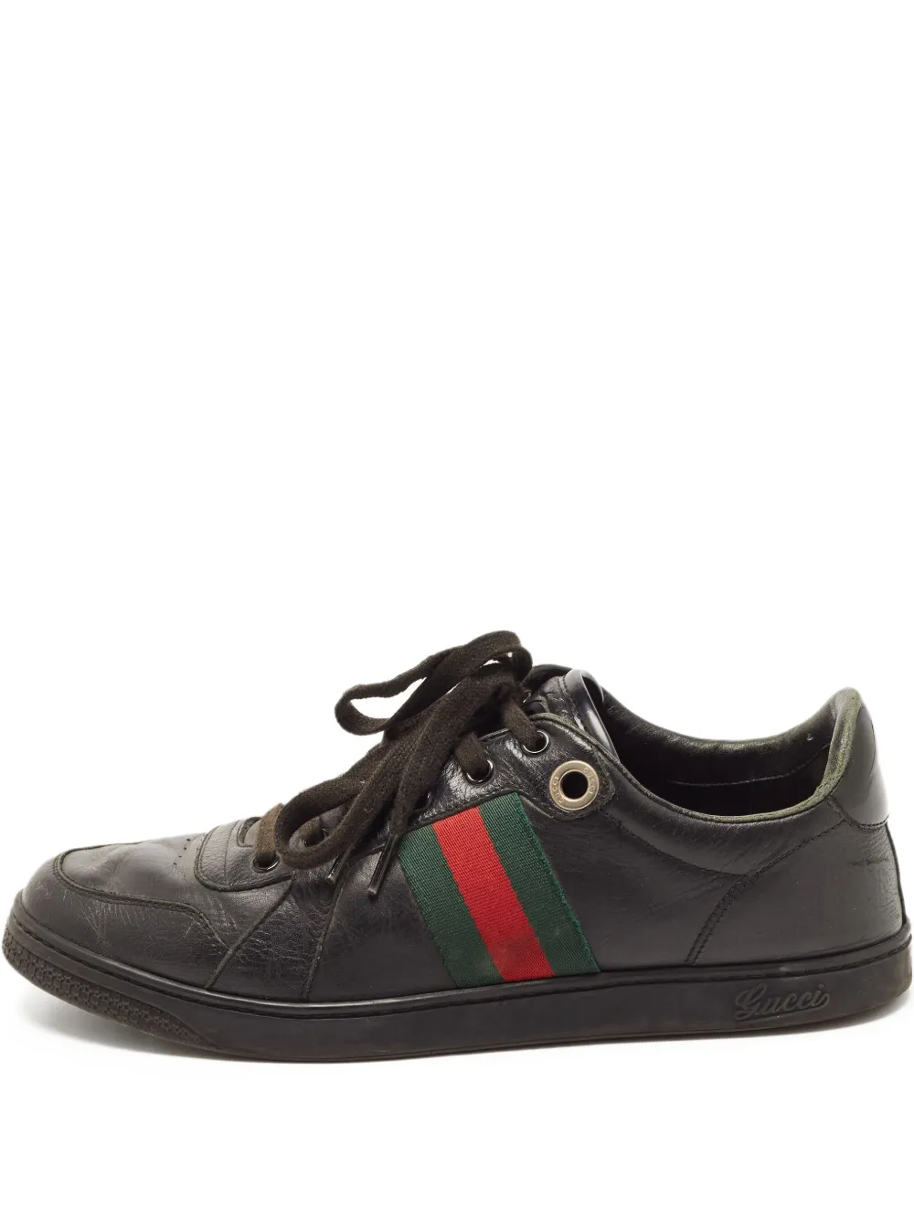 Gucci Pre-Owned Web-stripe sneakers | Black | Image 1
