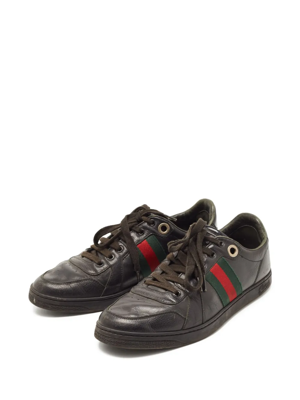 Gucci Pre-Owned Web-stripe sneakers | Image 2