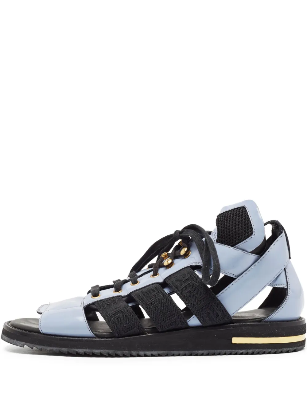 Versace Pre-Owned leather flat sandals | Blue | Image 1