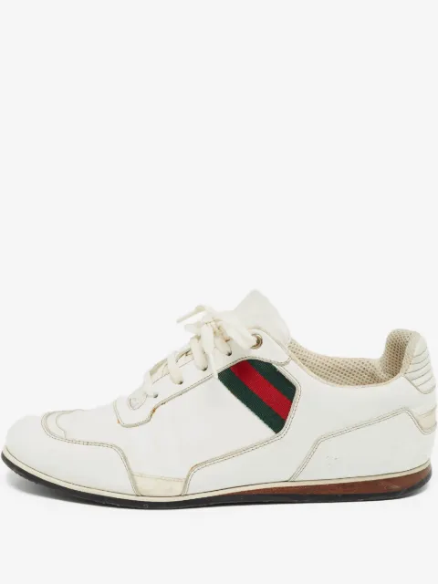 Gucci Pre-Owned 条纹织带运动鞋（典藏款）