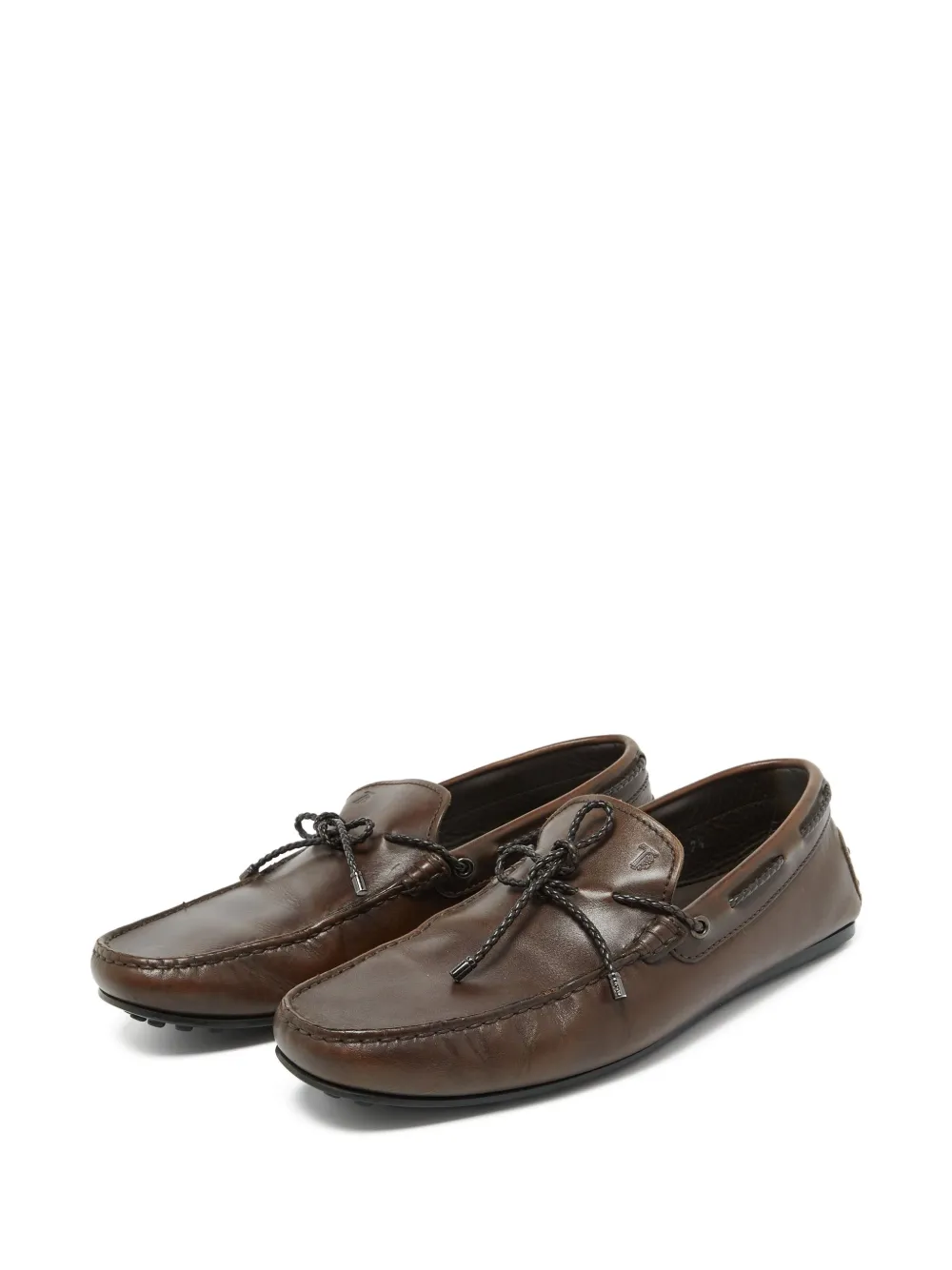 Tod's pre-owned leather tie-detail loafers | Image 2