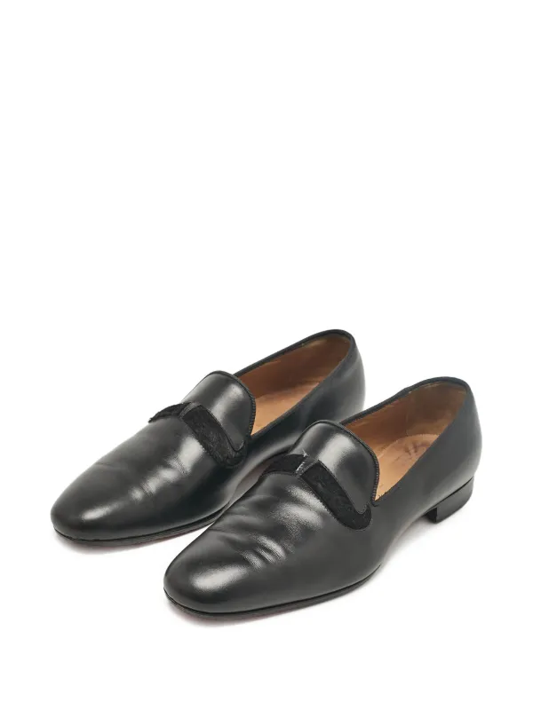 Christian Louboutin Pre-Owned Leather Loafers | Black | FARFETCH display picture 1