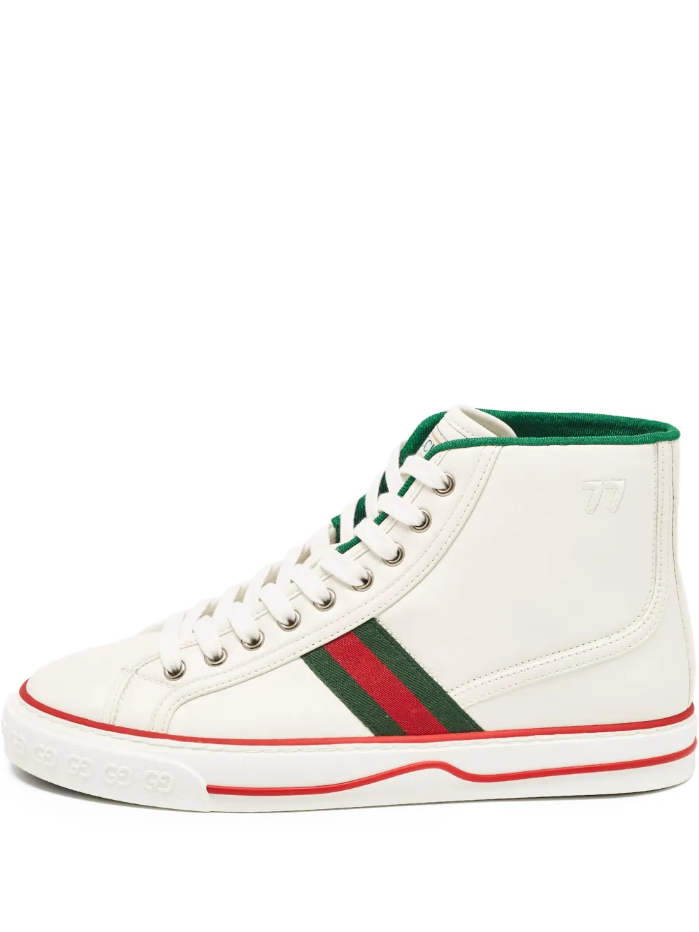 Gucci Pre-Owned ウェブ ハイカットスニーカー - ホワイト Gucci Pre-Owned ウェブ ハイカットスニーカー - ホワイト