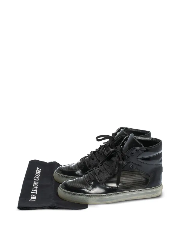 Balenciaga Pre-Owned Leather hi-top Sneakers | Black | FARFETCH