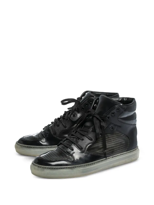 Balenciaga Pre-Owned Leather hi-top Sneakers | Black | FARFETCH