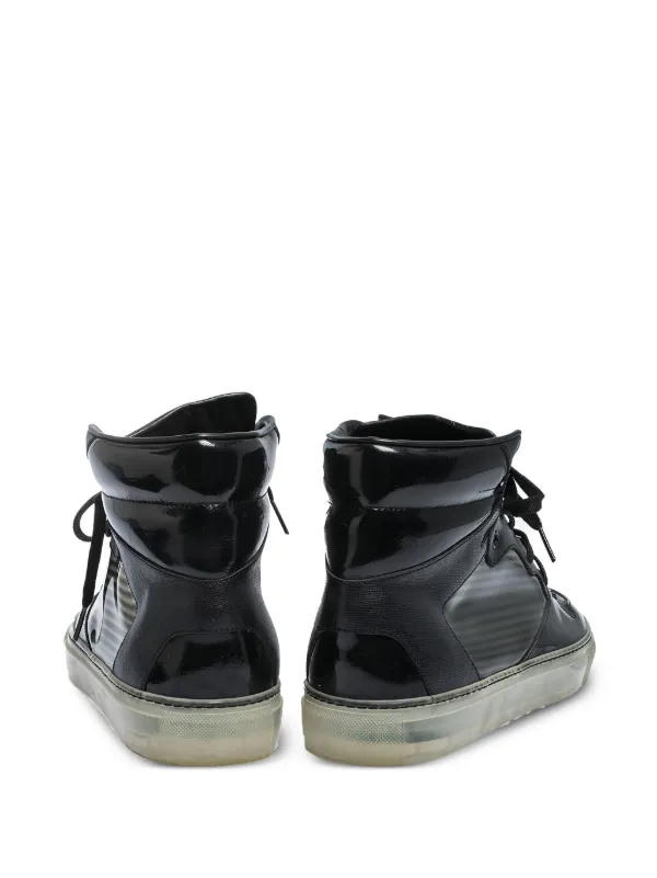 Balenciaga Pre-Owned Leather hi-top Sneakers | Black | FARFETCH