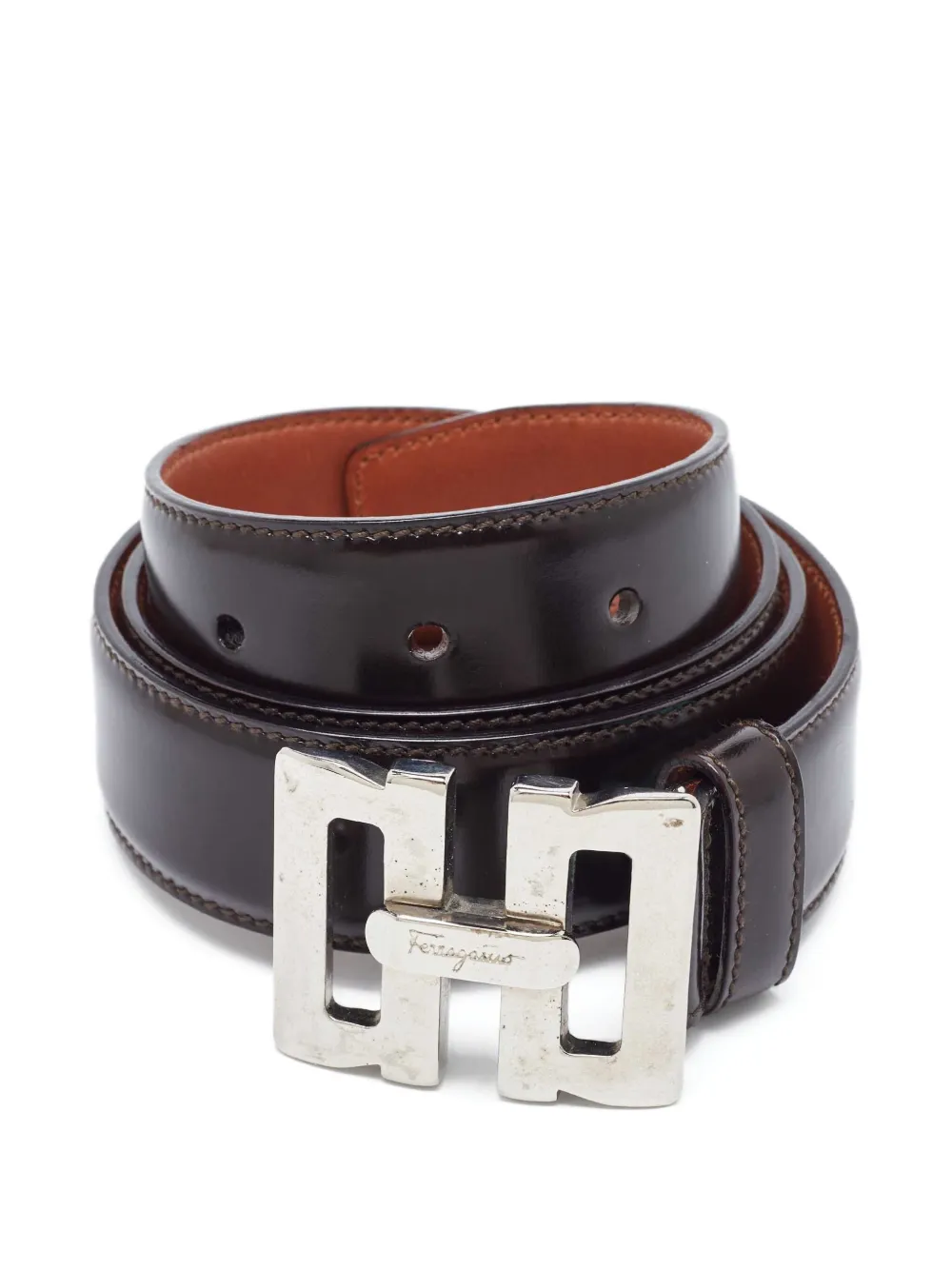 Ferragamo Pre-Owned 레더 벨트 | 브라운 | Image 1