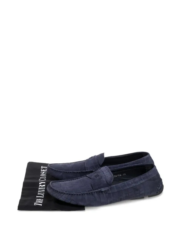 Giorgio Armani Pre-Owned Suede Loafers | Blue | FARFETCH JO display picture 3