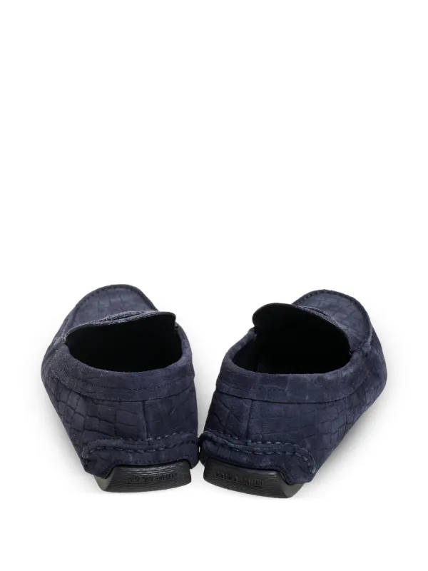 Giorgio Armani Pre-Owned Suede Loafers | Blue | FARFETCH