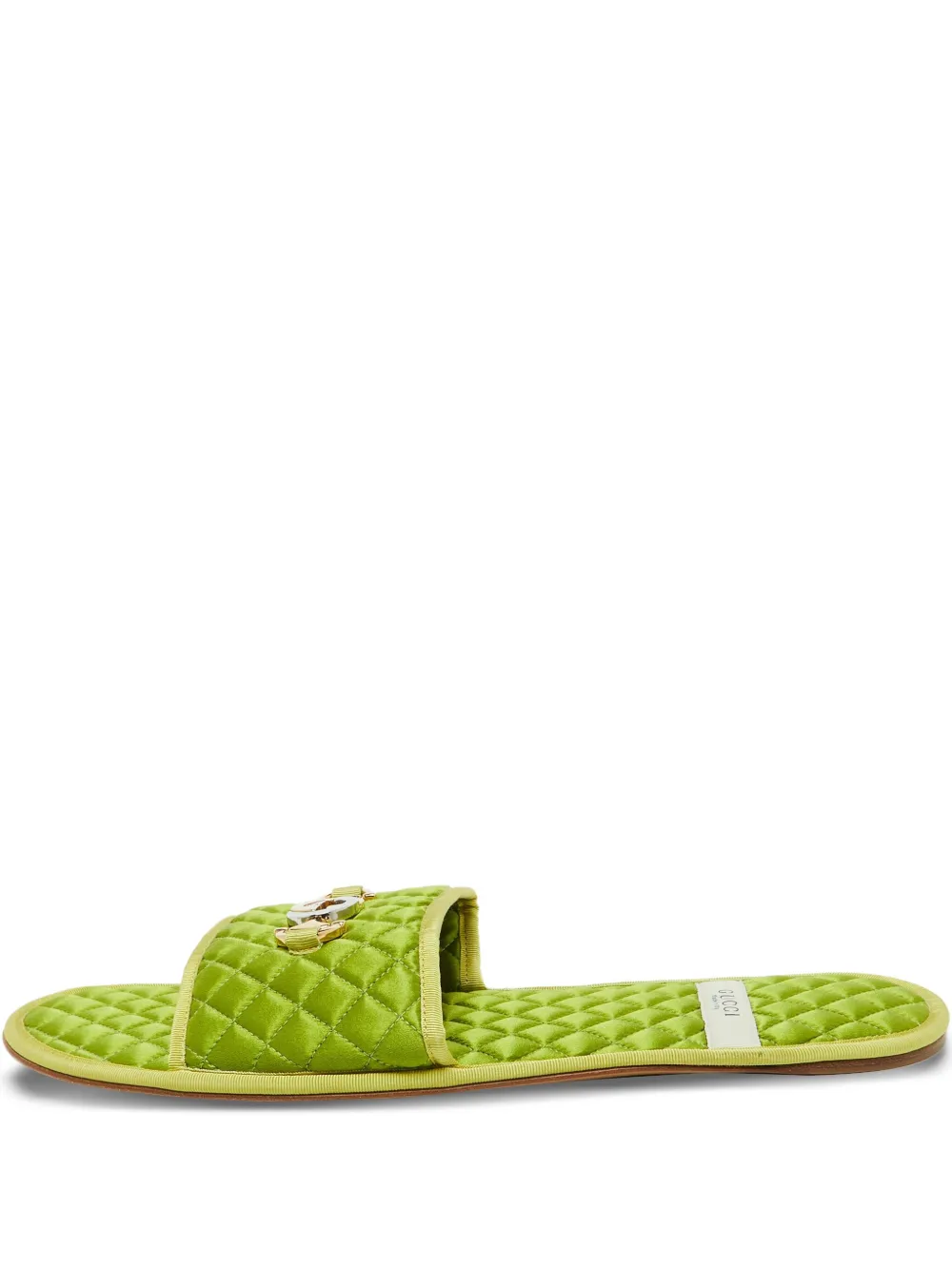 Gucci Pre-Owned quilted leather slides | Green | Image 1