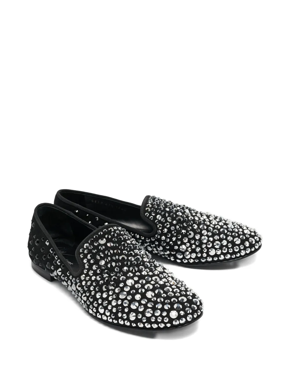 Pre-owned Giuseppe Zanotti Vintage Crystal-embellished Slippers In Black