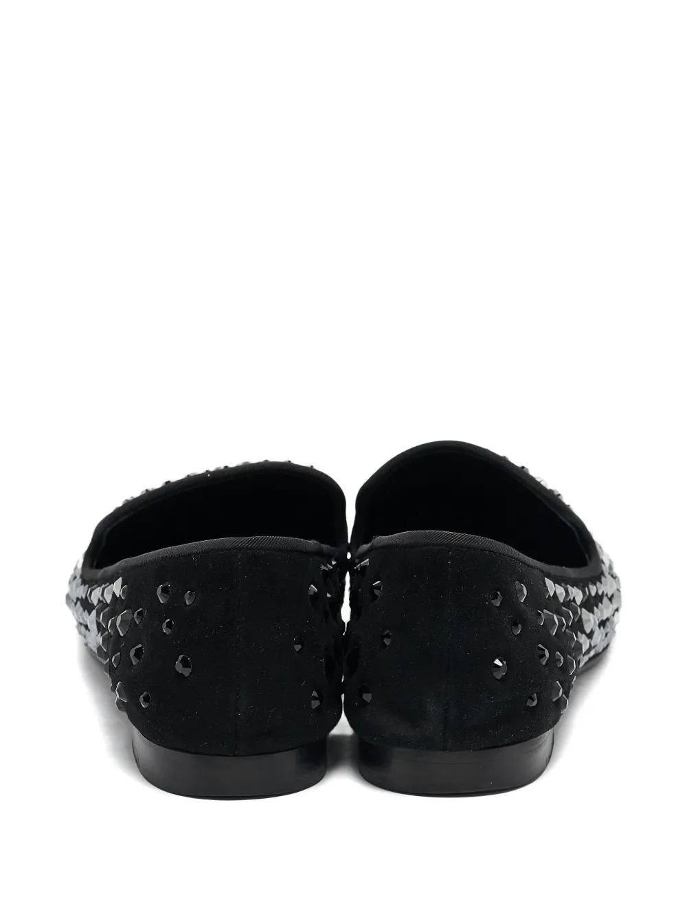 Pre-owned Giuseppe Zanotti Vintage Crystal-embellished Slippers In Black