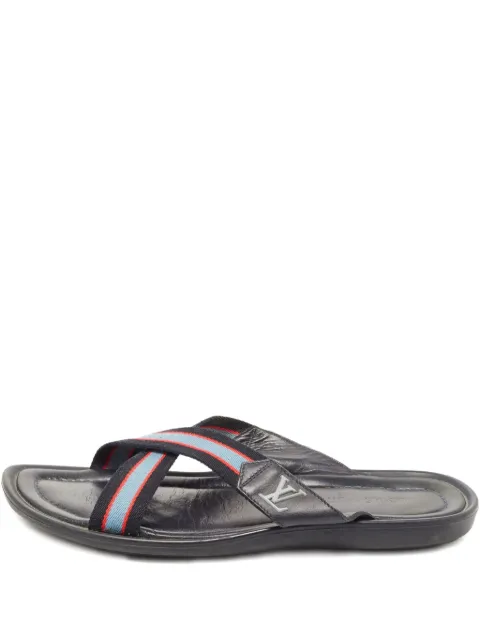 Louis Vuitton Pre-Owned leather cross strap sandals